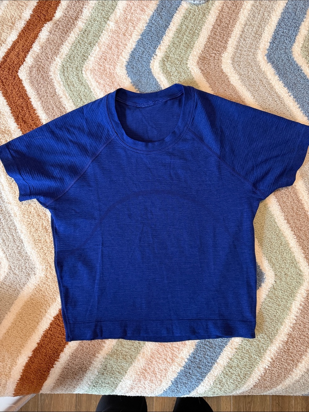 lululemon athletica Deep Blue Short Sleeve Knit Top